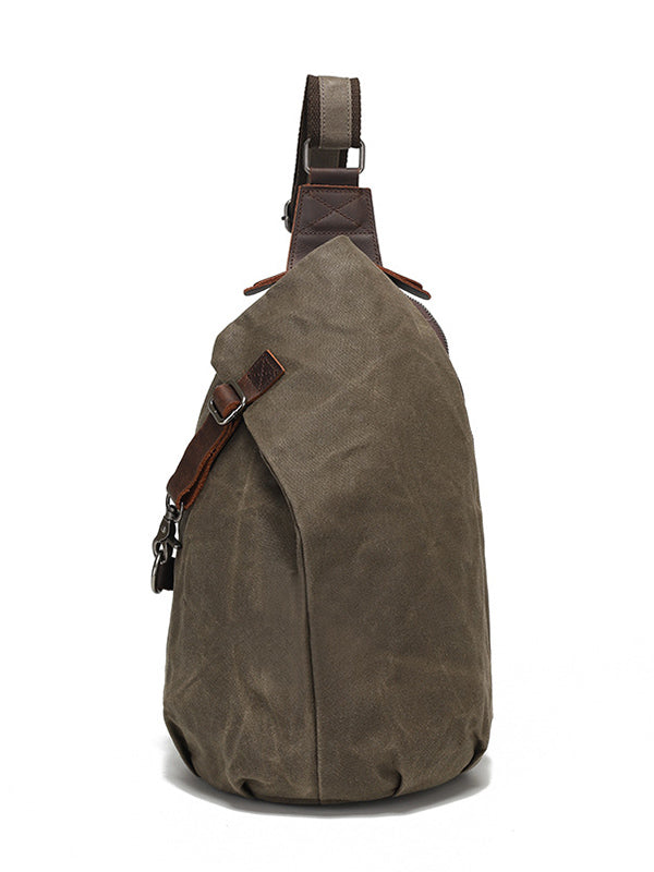 Brusttasche aus gewachstem Canvas für Herren