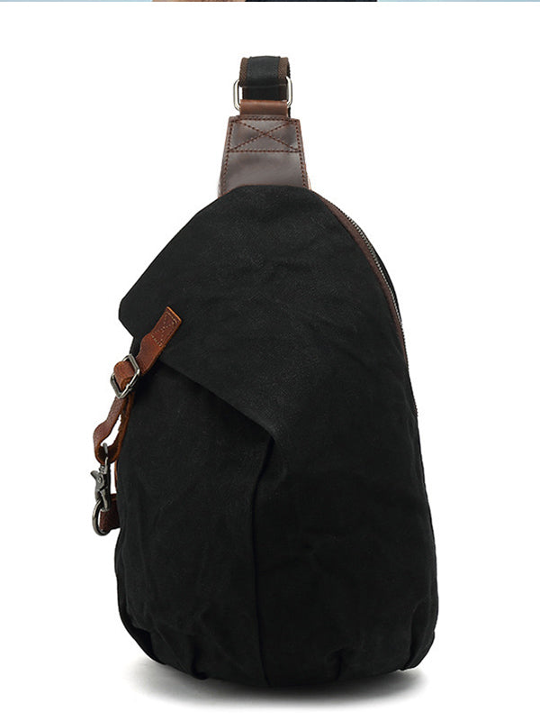 Brusttasche aus gewachstem Canvas für Herren