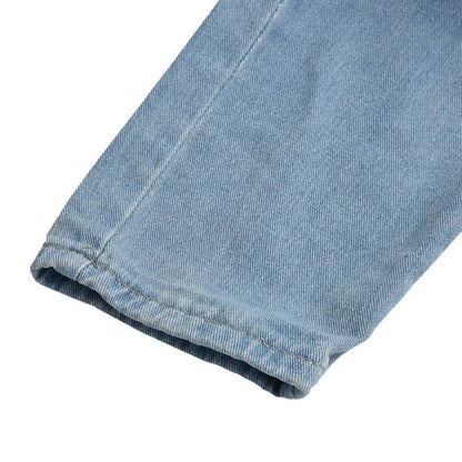 Herren-Jeans Overall in zerrissener Waschung