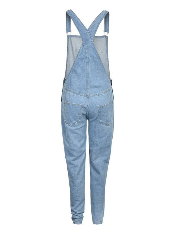 Herren-Jeans Overall in zerrissener Waschung