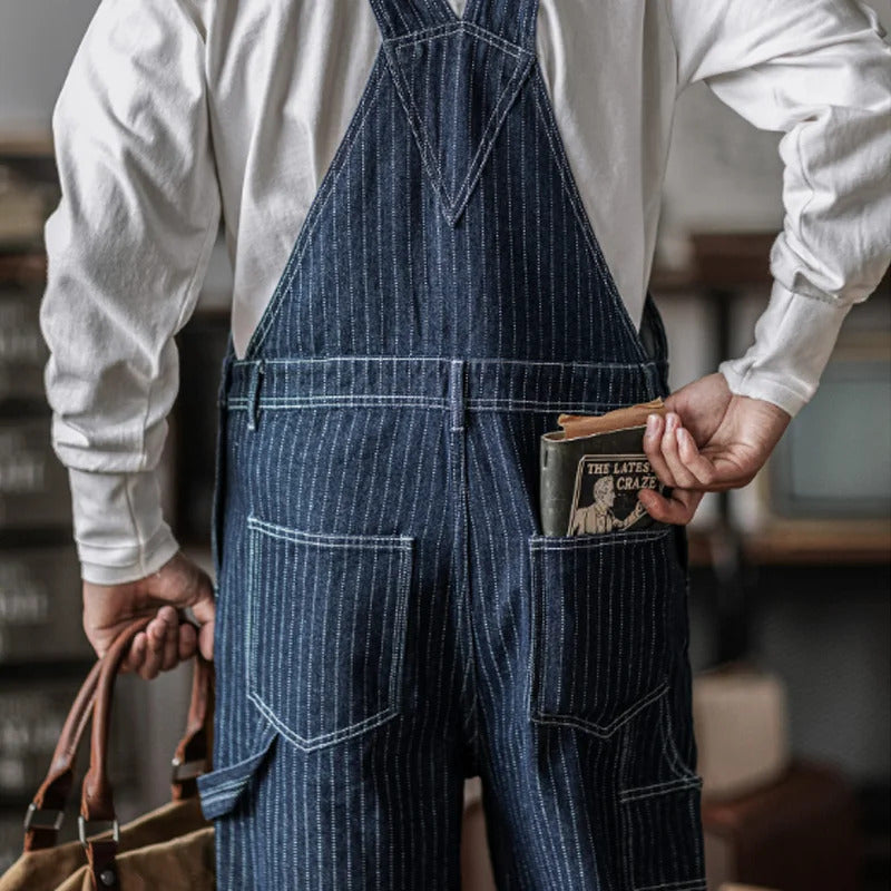 Unisex Vintage Indigo Denim Overalls